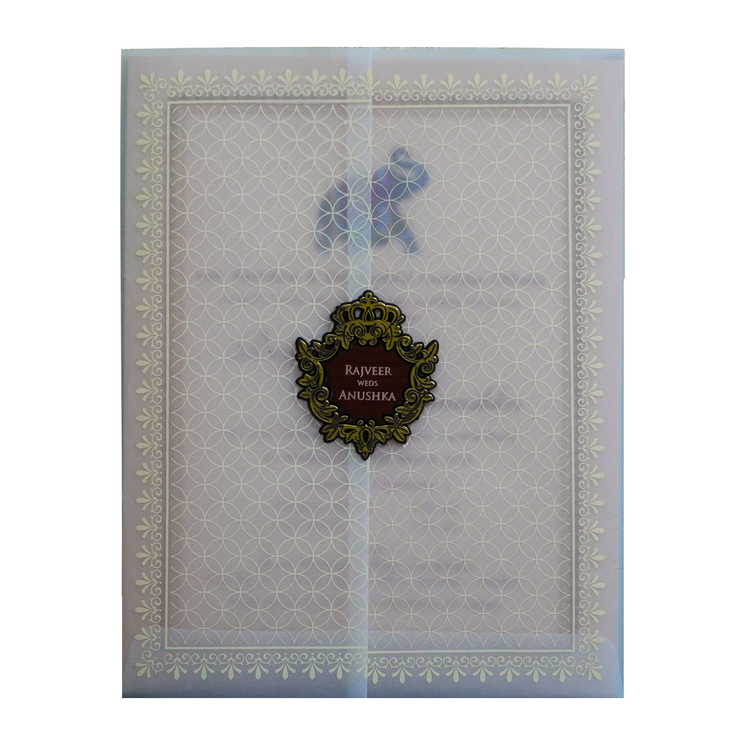 Peach Tracing Wedding Card Design-KRC30170