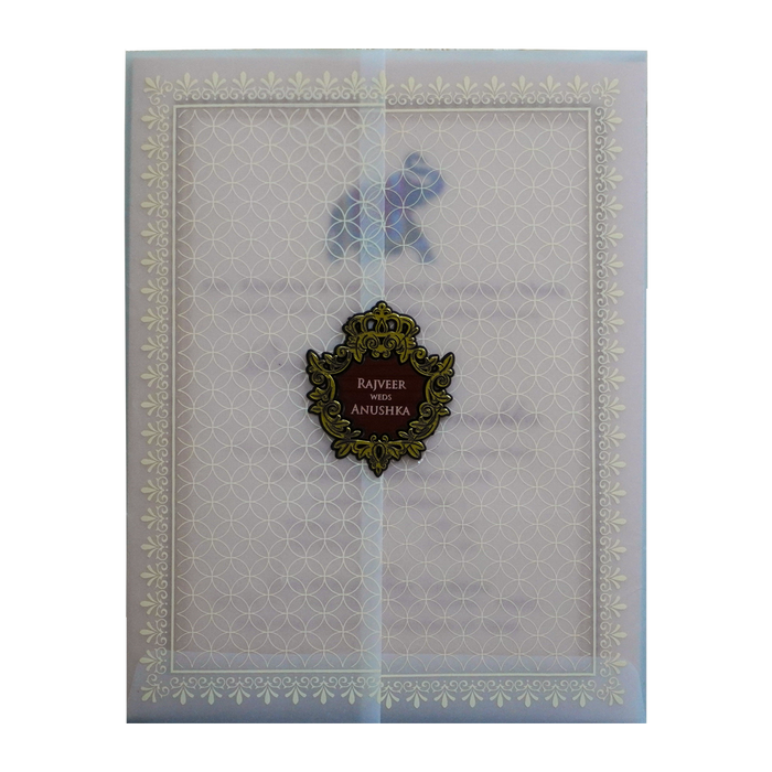 Peach Tracing Wedding Card Design-King of Cards