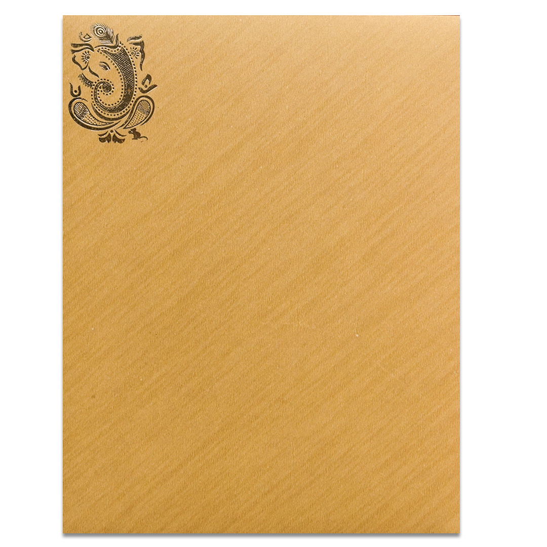 Mustard Yellow Musical Ganesha Wedding Card-KNR5025G