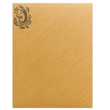 Mustard Yellow Musical Ganesha Wedding Card-KNR5025G