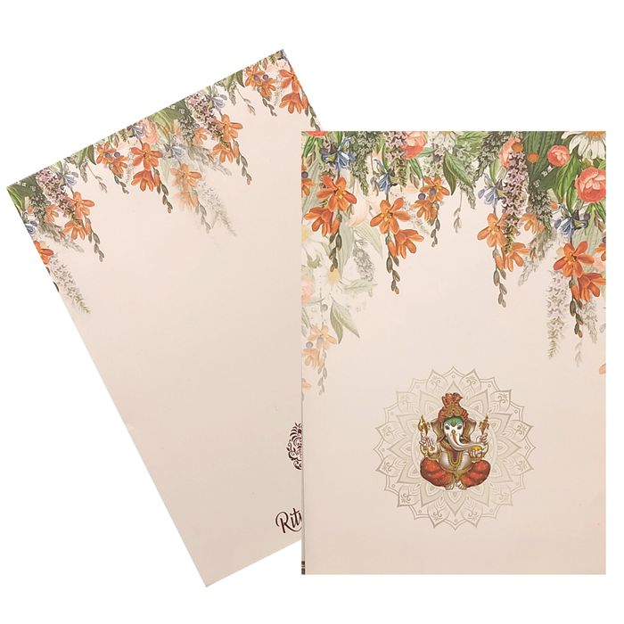 Pink Ganesha Floral Invitation Card-King of Cards