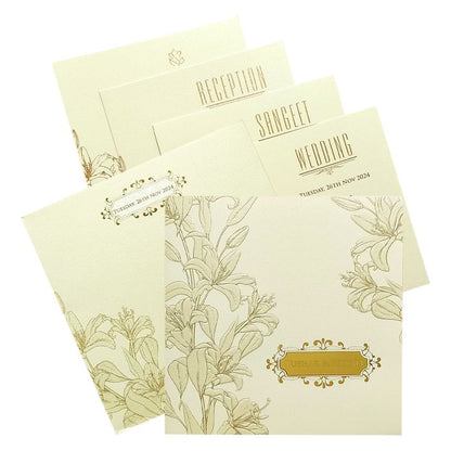 Sliver Cloud Floral Nameplate Invitation Card-King of Cards