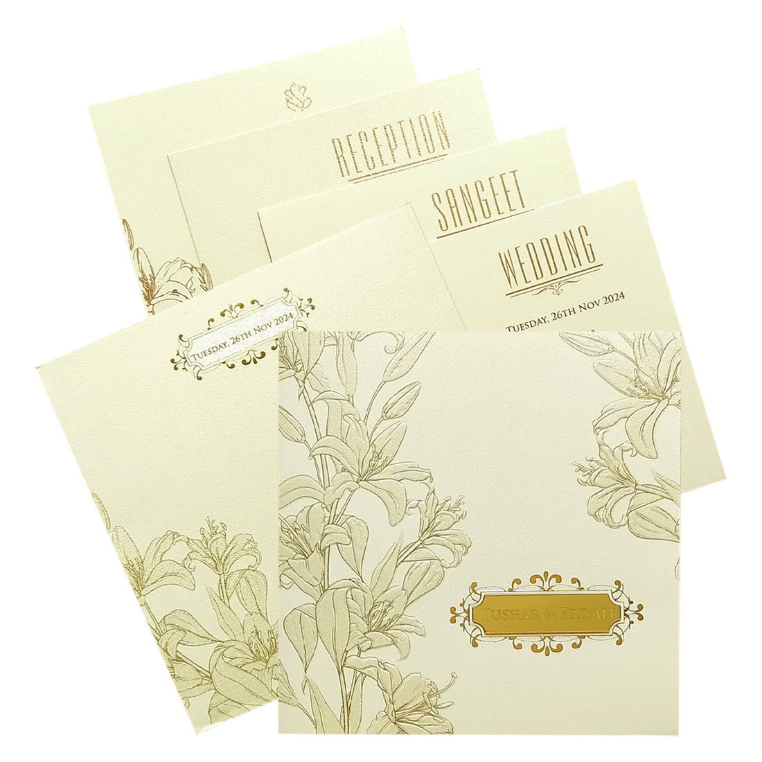 Sliver Cloud Floral Nameplate Invitation Card-King of Cards