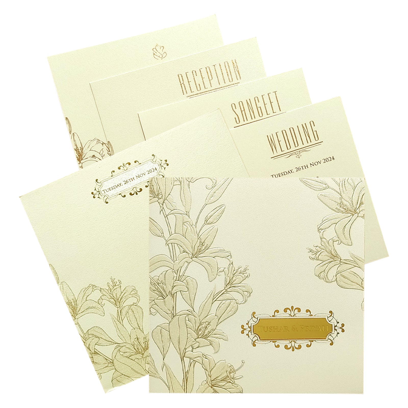 Sliver Cloud Floral Nameplate Invitation Card-King of Cards