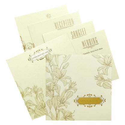 Sliver Cloud Floral Nameplate Invitation Card-King of Cards