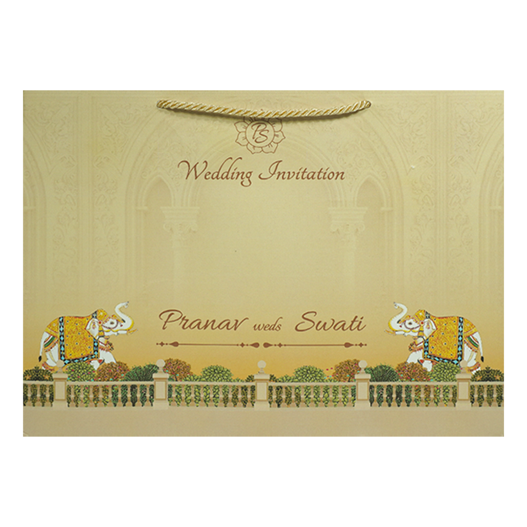 Regal Arch Elephant Wedding Invitation Box-KMMEX8330
