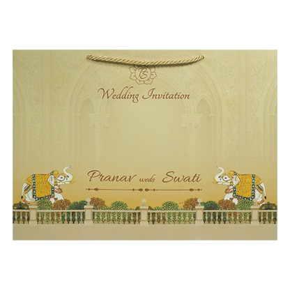 Regal Arch Elephant Wedding Invitation Box-KMMEX8330