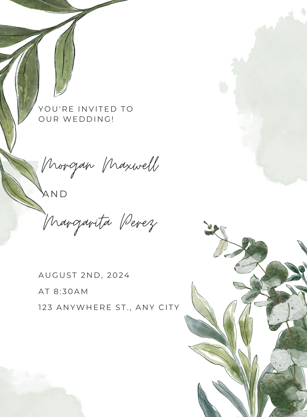 White Elegant Christian Wedding Invitation-King of Cards