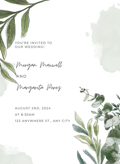 White Elegant Christian Wedding Invitation-King of Cards