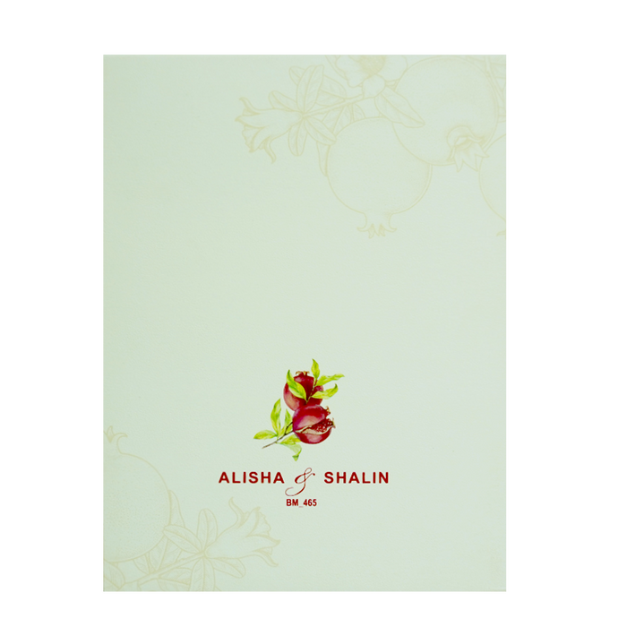 Cream Pomegranate Wedding Card-King of Cards