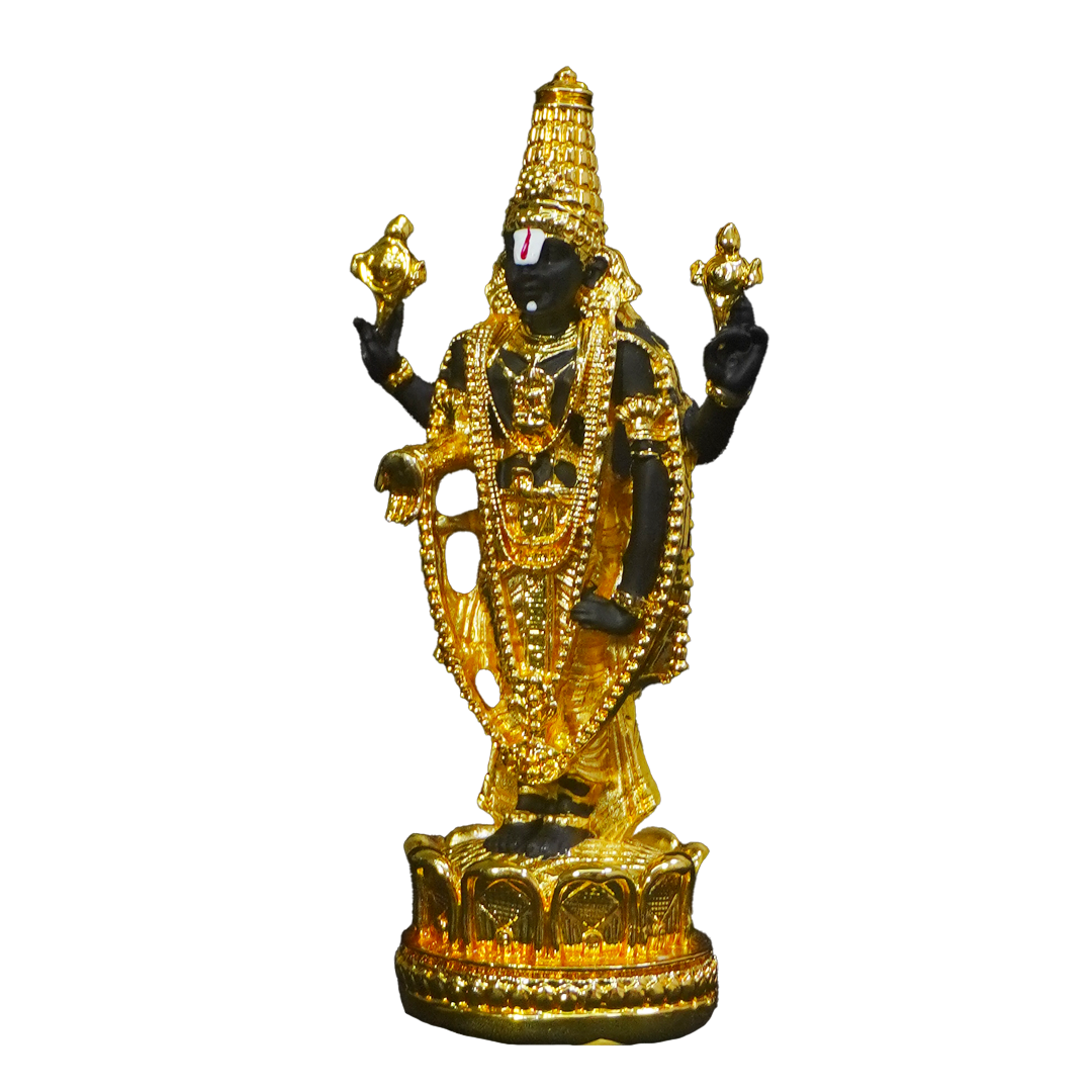 Gold Coated German Silver Tirupathi Balaji Wax Idol-King of Cards