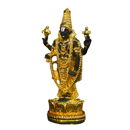 Gold Coated German Silver Tirupathi Balaji Wax Idol-King of Cards