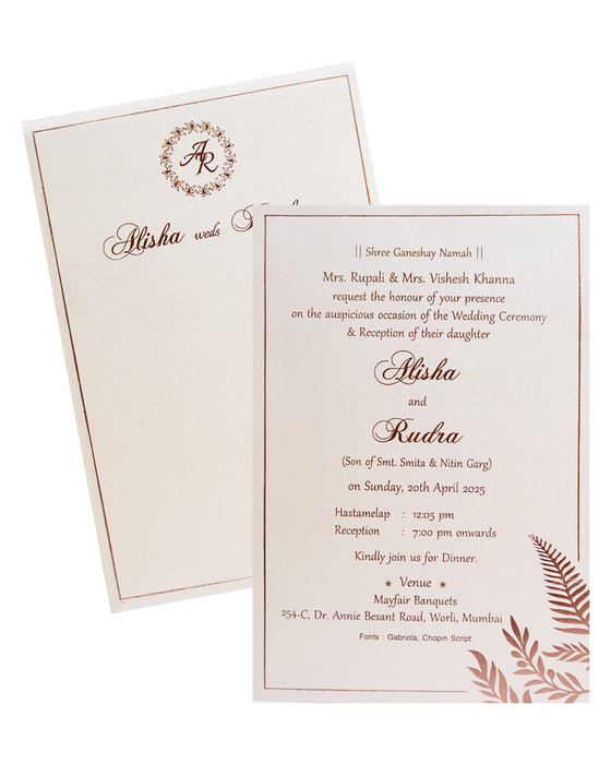 Peach Single Invitation Card-King of Cards