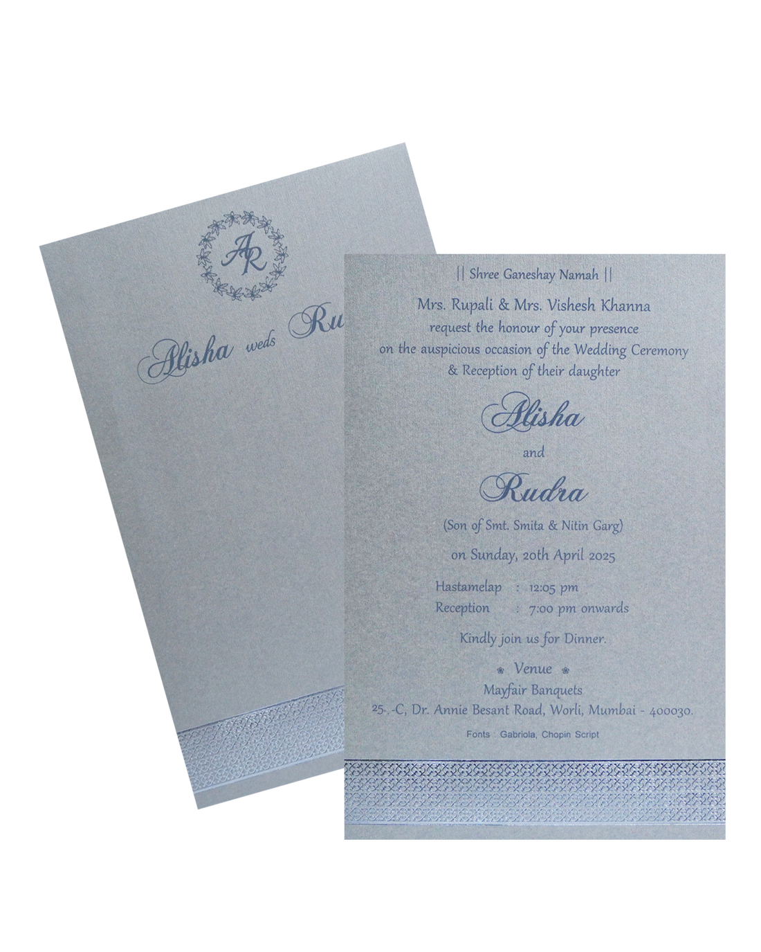 Grey Textured Single Card-KRCS7391