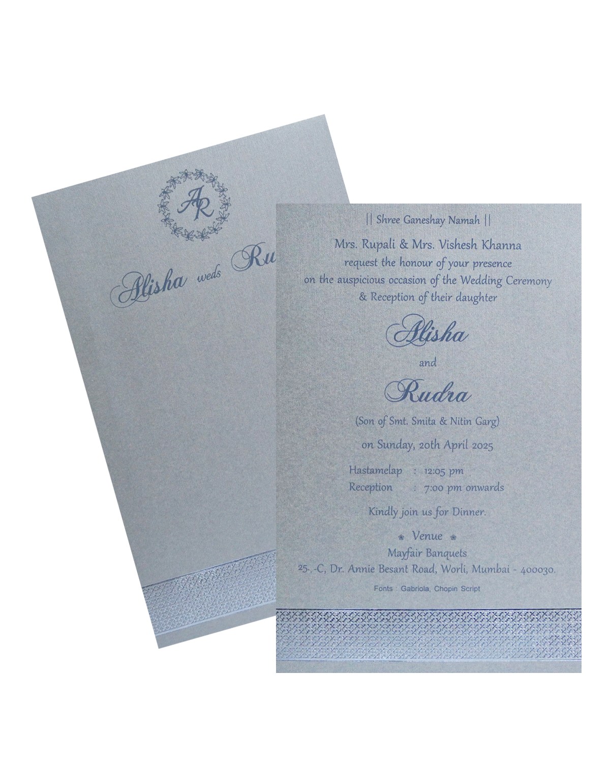 Grey Textured Single Card-KRCS7391