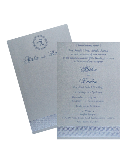 Grey Textured Single Card-KRCS7391