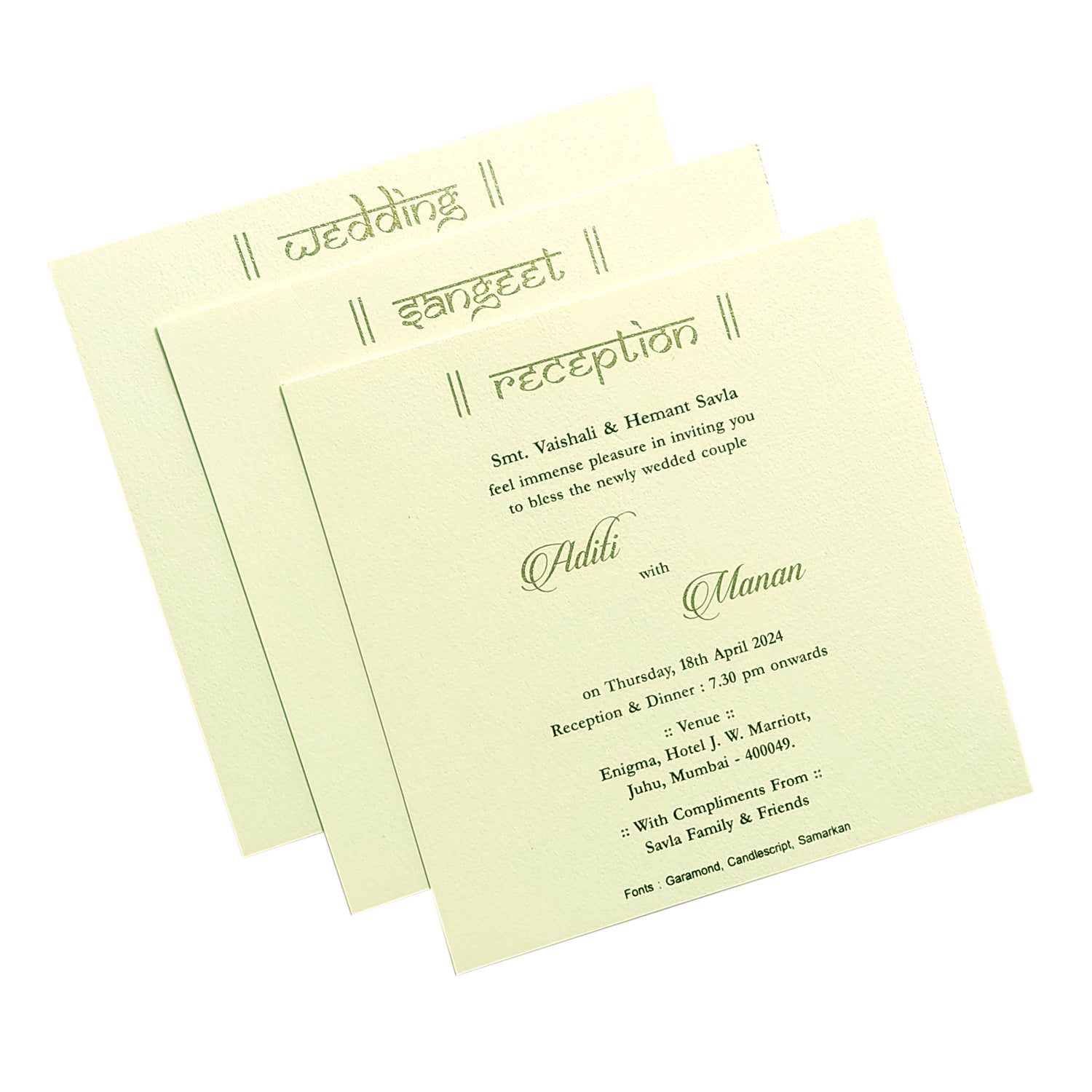 White Embossed Floral Invitation Card-KRC29351