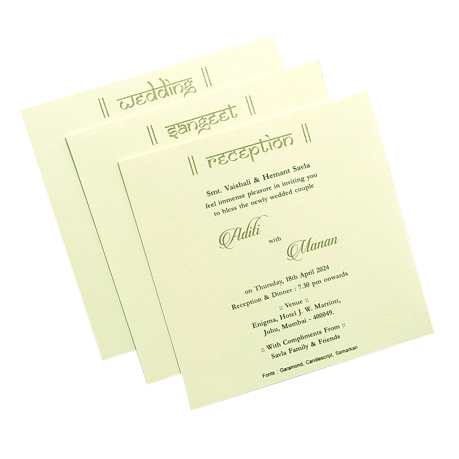 White Embossed Floral Invitation Card-KRC29351