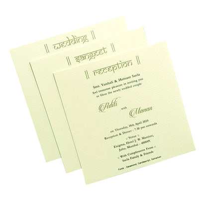 White Embossed Floral Invitation Card-KRC29351