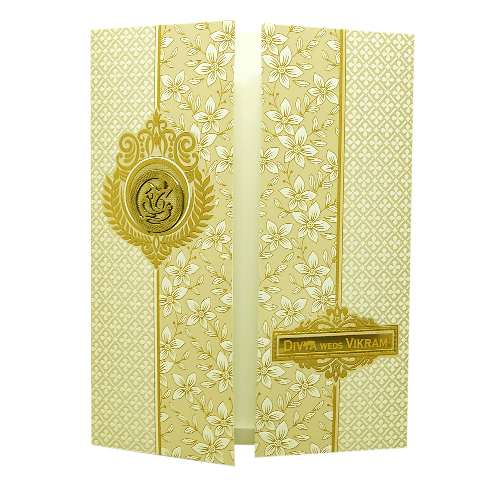 White Door Floral Invitation Card-King of Cards