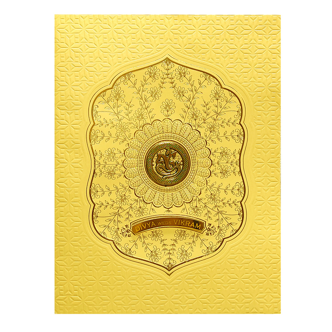 Gold Floral Nameplate Invitation Card-King of Cards
