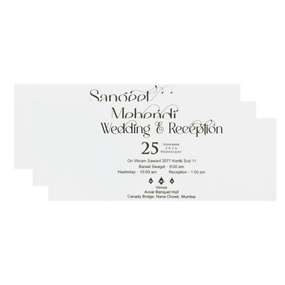 White Royal Carriage Theme Wedding Invitation-KPR24870