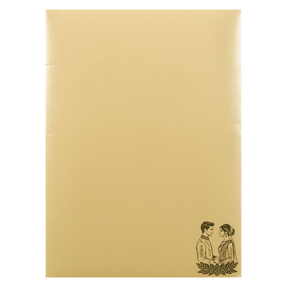 Gold Door Style Bride Groom Wedding Card-KNKTC046