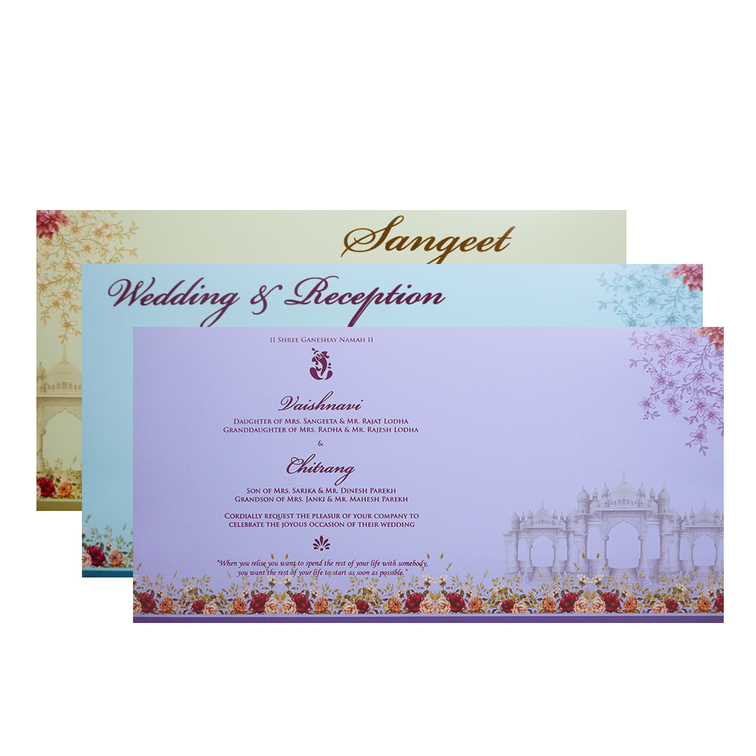Peach Baraat Grandeur Wedding Invitation-KPR24700