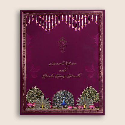 Maroon Premium Balaji Padmavathi Luxury Invitation - KNLW202570
