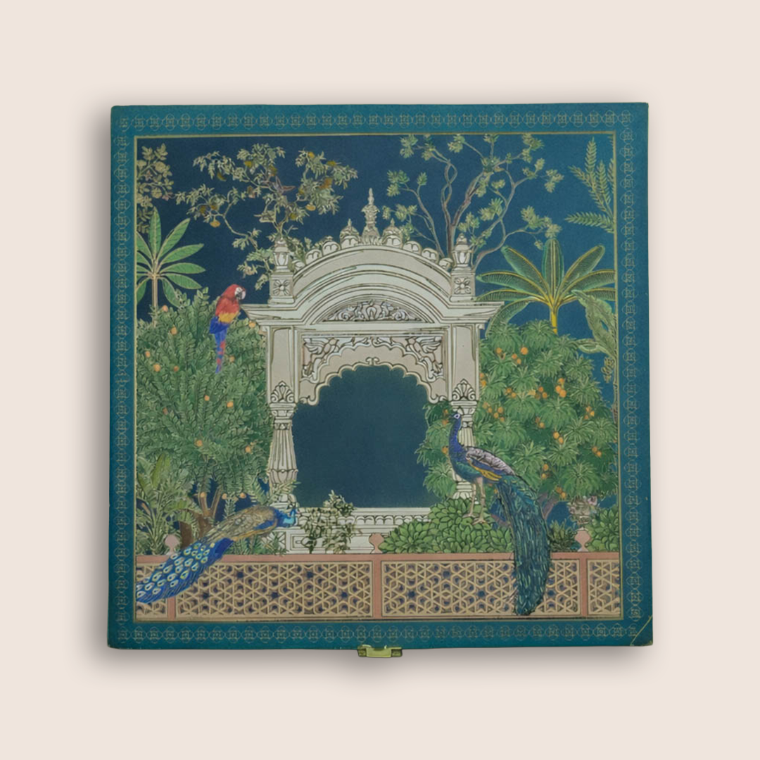 Royal Blue Peacock Luxury Sweet Jar Box-KBX10104