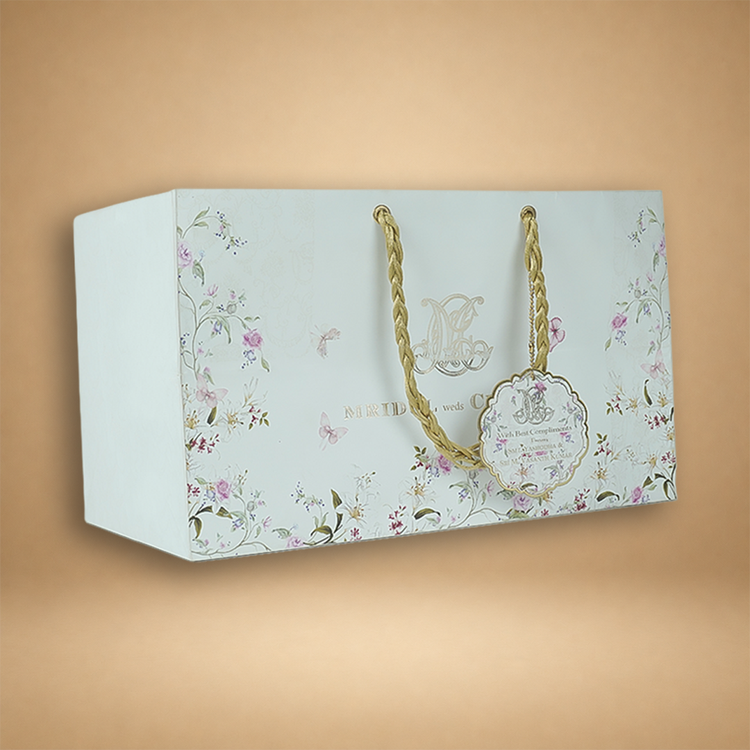 Cream Premium Floral Luxury Invitation Box - KNLW202534