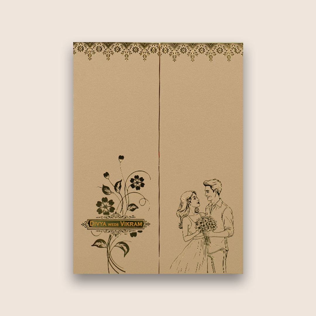 Pastel Pink Bride Groom Wedding Invitation Card - KNRR8707P