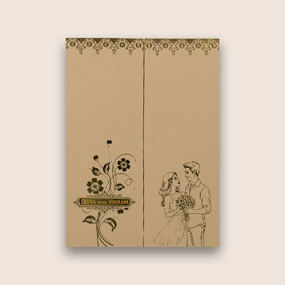 Pastel Pink Bride Groom Wedding Invitation Card - KNRR8707P