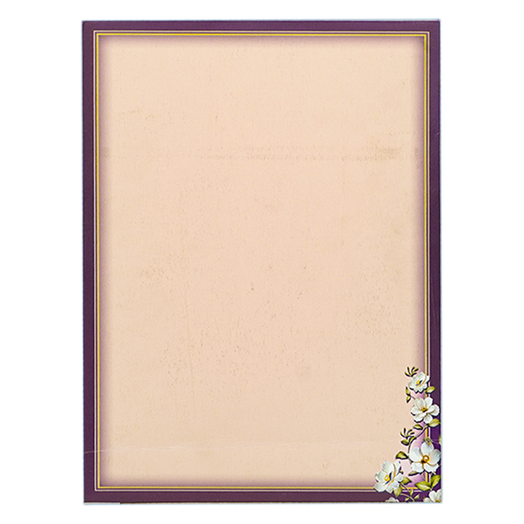 Purple Floral Door Style Wedding Card - KNKC4095