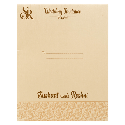 Cream Textured Arch Wedding Card-KSI65060