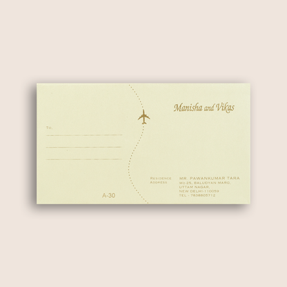 White Green Passport Invitation Card - KMARA301