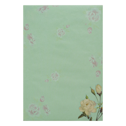 Green Rose Floral Wedding Card-KNPP682G