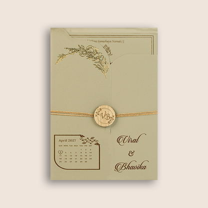 Grey Door Style Floral Wedding Card - KMARA540