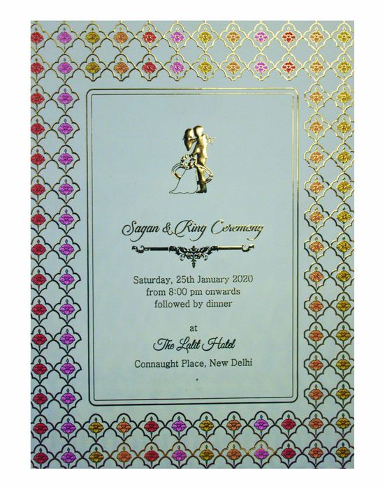 Violet Ultra Premium Velvet Invitation Box With Scodix Print-KNKUP010-King of Cards