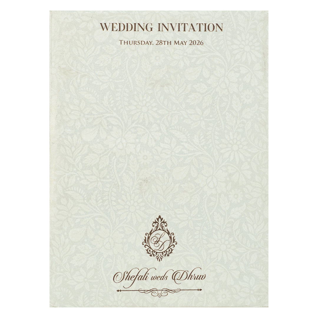 White Elephant Procession Padded Wedding Card-KRE28120