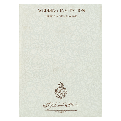 White Elephant Procession Padded Wedding Card-KRE28120