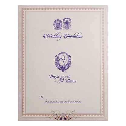 Lavender Floral Door Wedding Card-KNKC4082