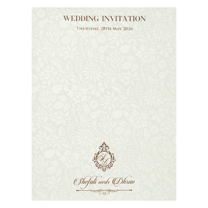 White Royal Elephant Wedding Card-KRE28380