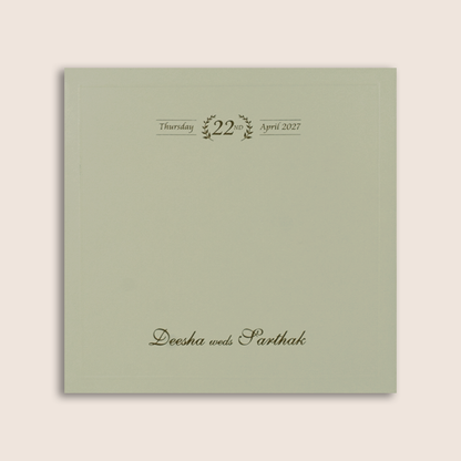 Grey Embossed Floral Peacock Padded Wedding Card - KPR025150