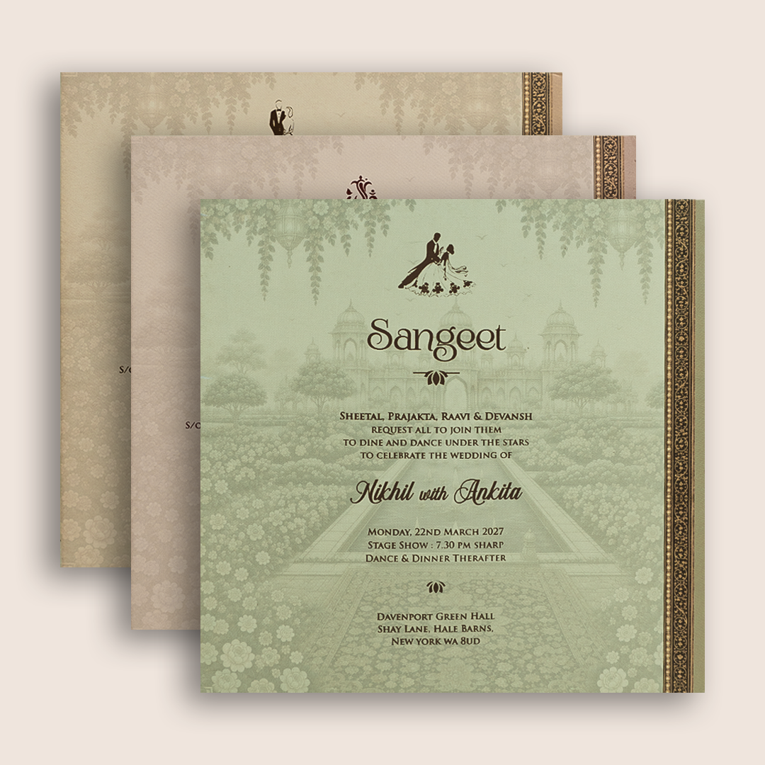 Pink Royal Bride Groom Laser Cut Padded Marriage Card  - KPR026180