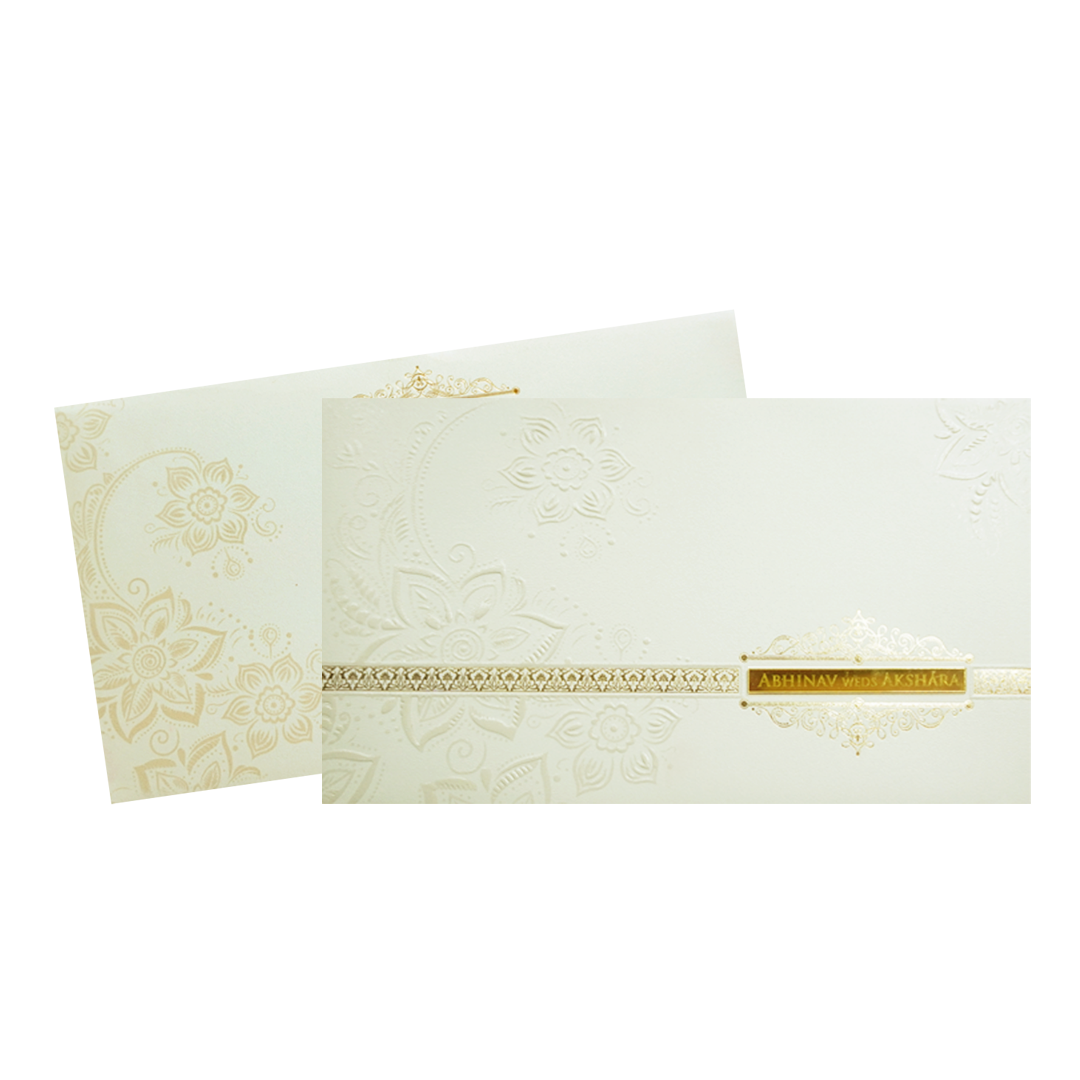 Mint Grey Mandala Border Wedding Invitation Card-KPR24540