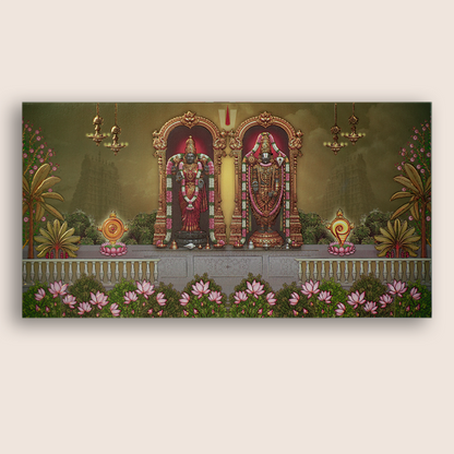 Green Embossed Lord Balaji Padmavati Marriage Card - KVN08050