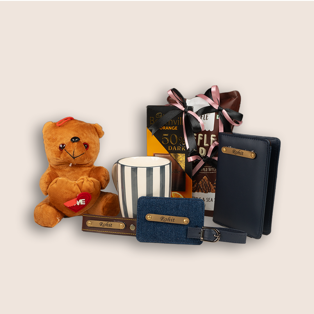 Beige Floral Premium Gift Hamper Basket - KLGH0100