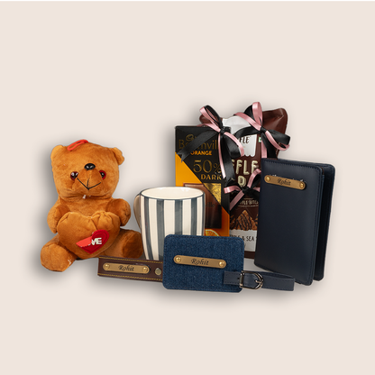 Beige Floral Premium Gift Hamper Basket - KLGH0100