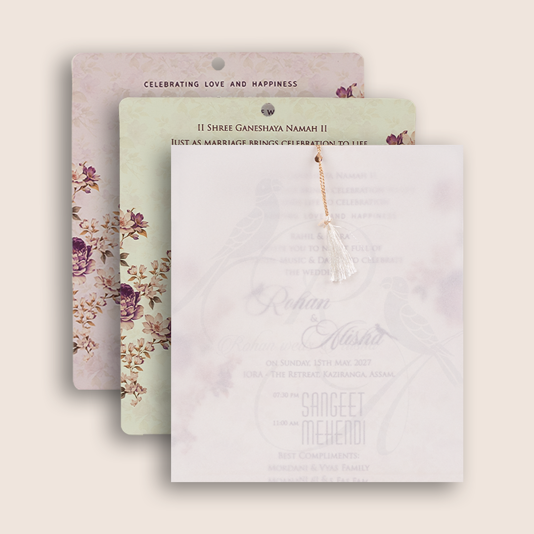 White Floral Laser Cut Door Style Wedding Card - KFR17190